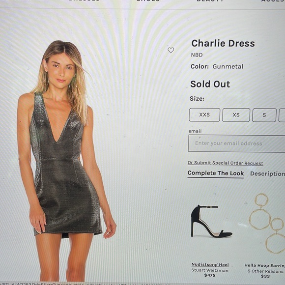 Nbd Charlie gunmetal dress in size xxsmall - Picture 1 of 4